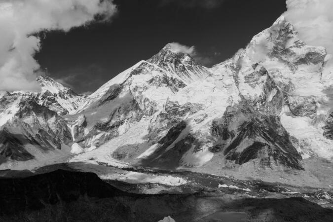 Mount Everest, sett från toppen av Kala Patthar. 