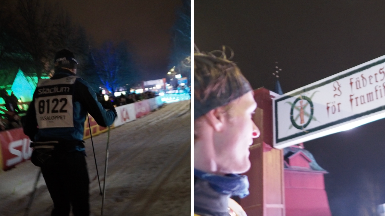 Suddiga bilder från målrakan