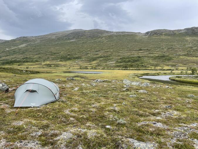Dagens tältplats vid Stensån