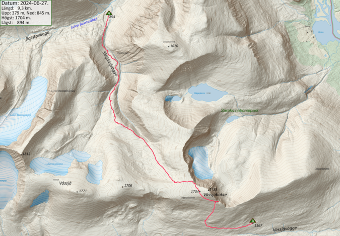 Karta med GPS-spår dag 4.