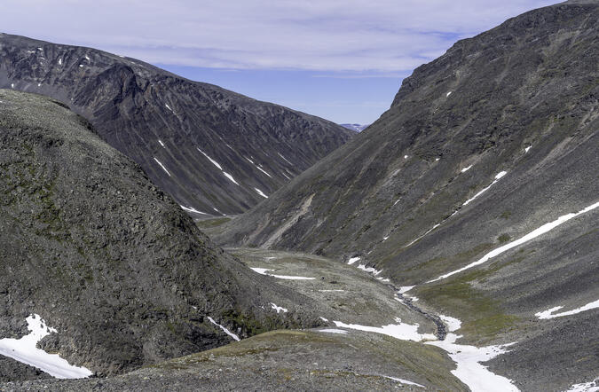 Nedre delen av Skájdásjvágge.