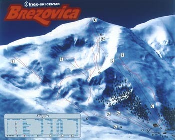 Pistkarta över Brezovica Pistkarta över Brezovica