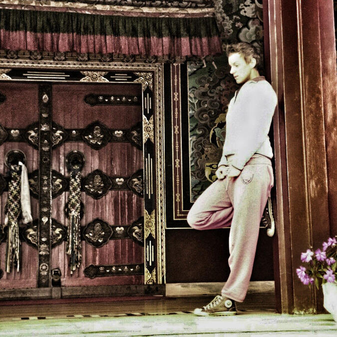 Anneli Wester at Kopan Temple, Kathmandu