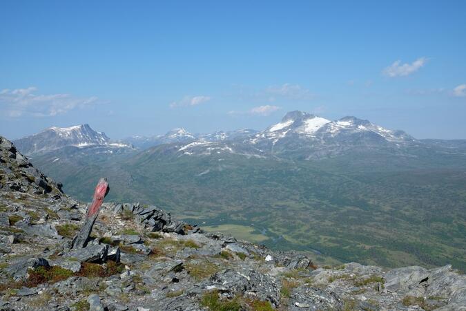 Snota från leden upp mot Mellomfjellet