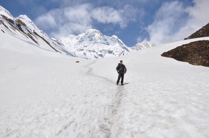 Vägen på väg upp för Annapurna base camp