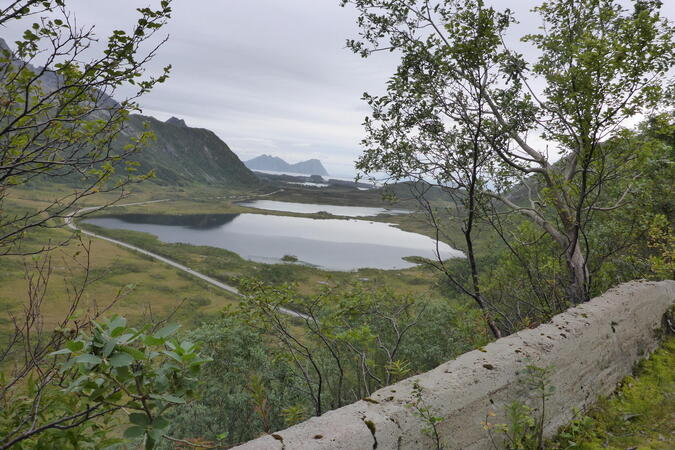 Looking down from the old mountain road