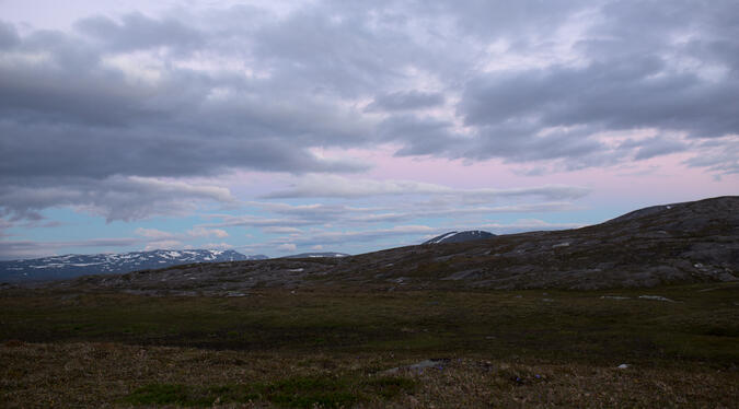 Mot morgonsidan blev himlen blå och rosa-färgad.