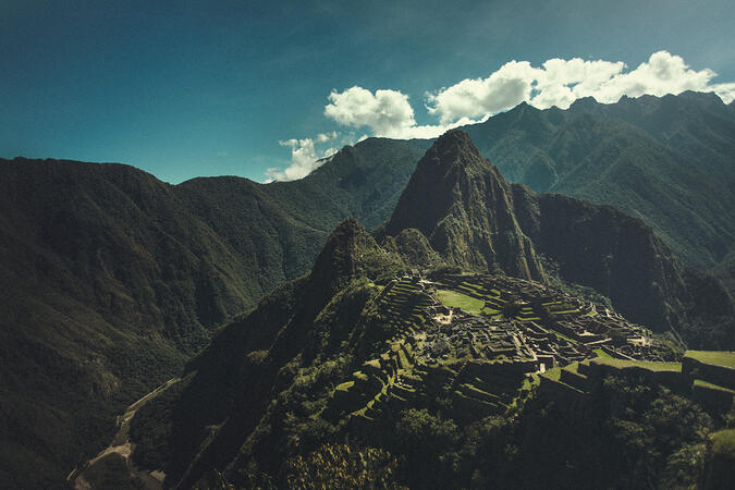 Vy över Machu Picchu