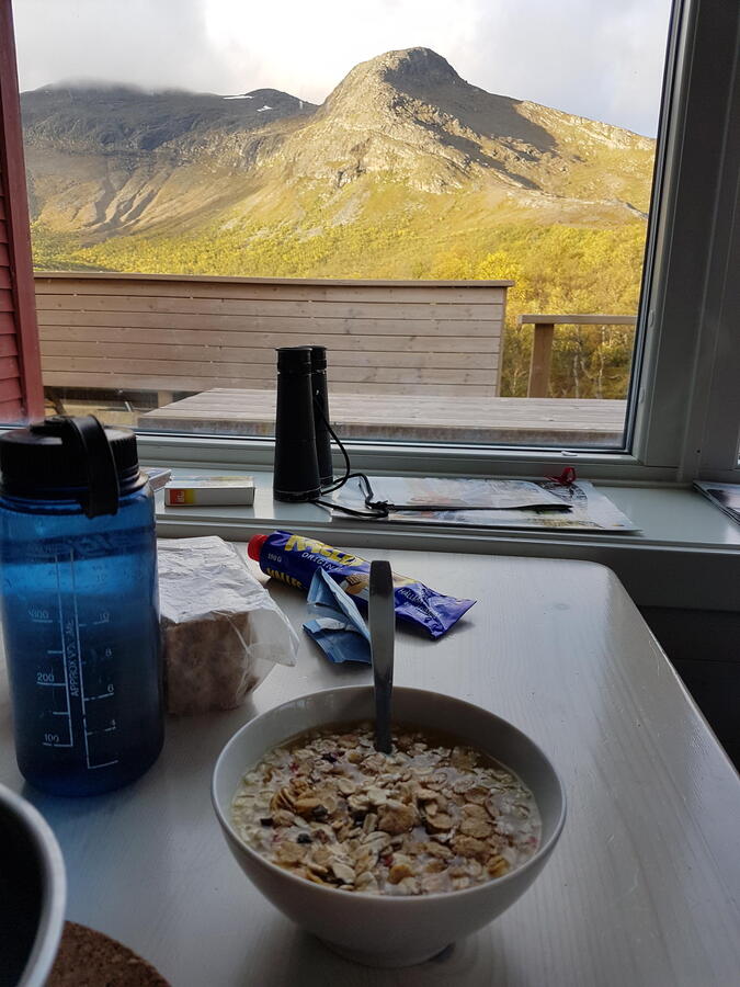 Frukostutsikt mot Lilla Stensdalsfjället