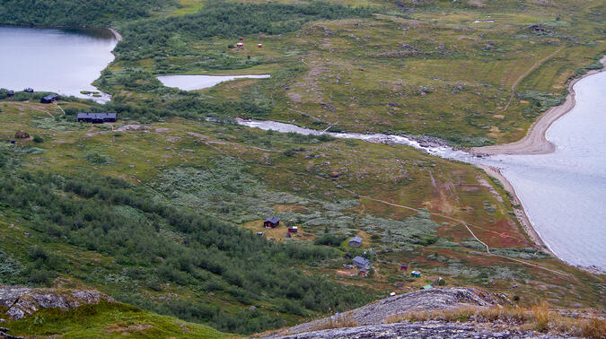 Vy över Staloluokta från Unna Dijdder.