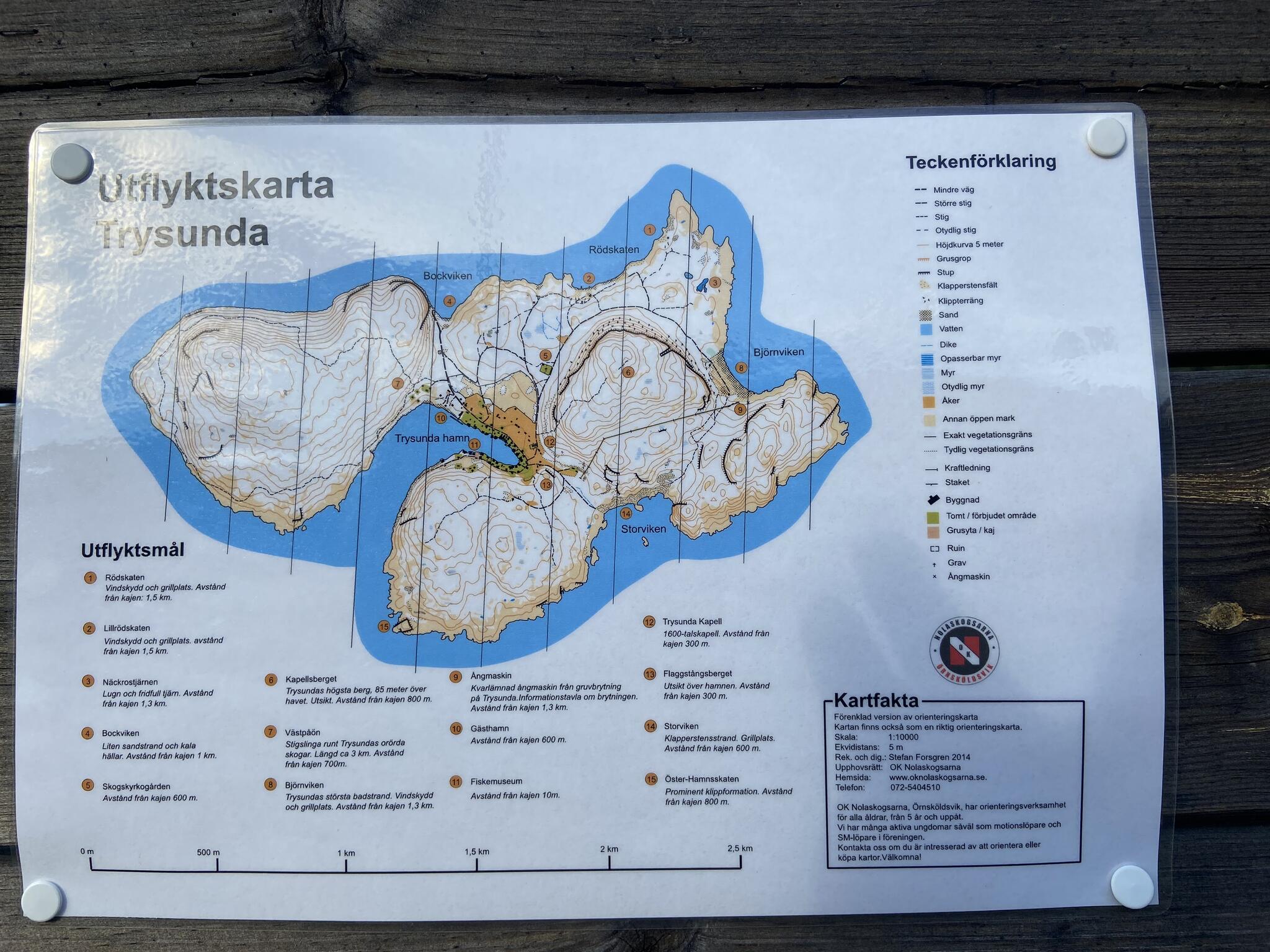 Jag använde mig av denna utflyktskarta under dagen, som jag fotat av i hamnen.