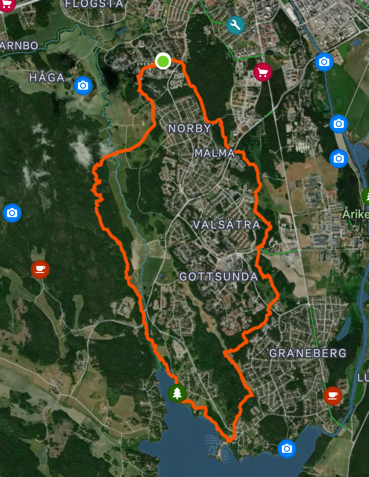 18 km. 218 höjdmeter.