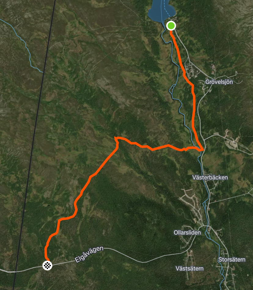 Klassisk längdåkning tillbaka till bilen utan familjen. 8 km.
