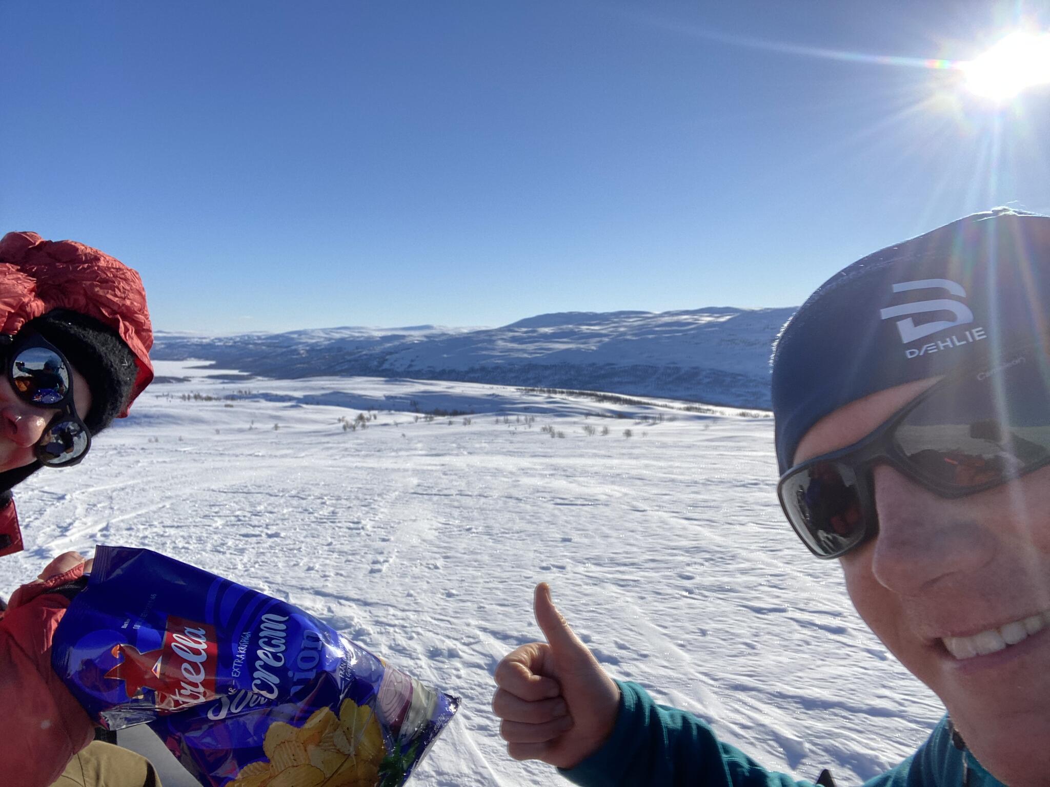 Gott med chips på pulkturer