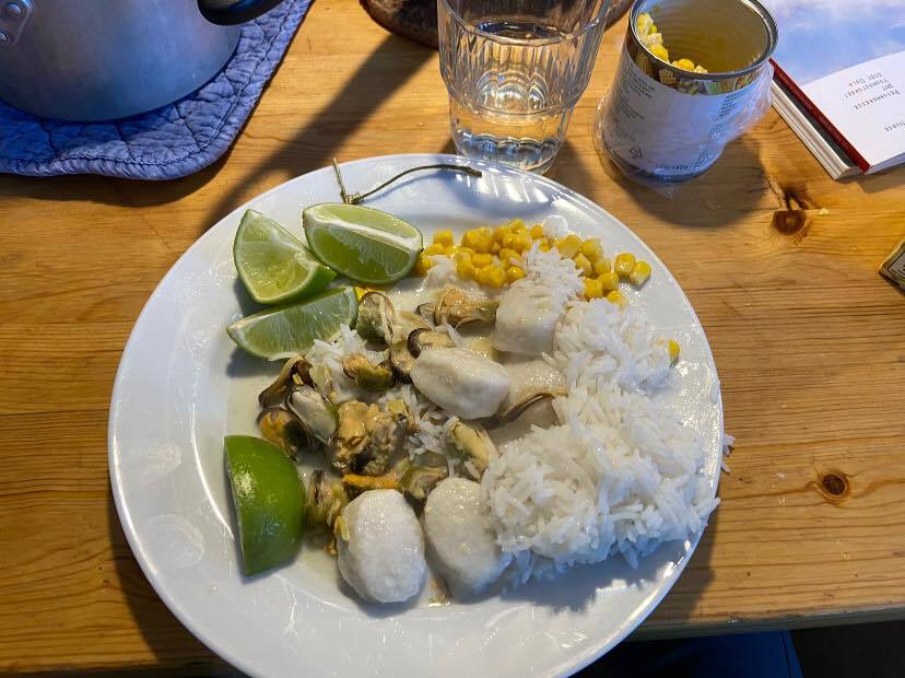 Anja hade skickat med recept och ingredienser till måltiderna jag åt i Ritsem. Mycket gott.