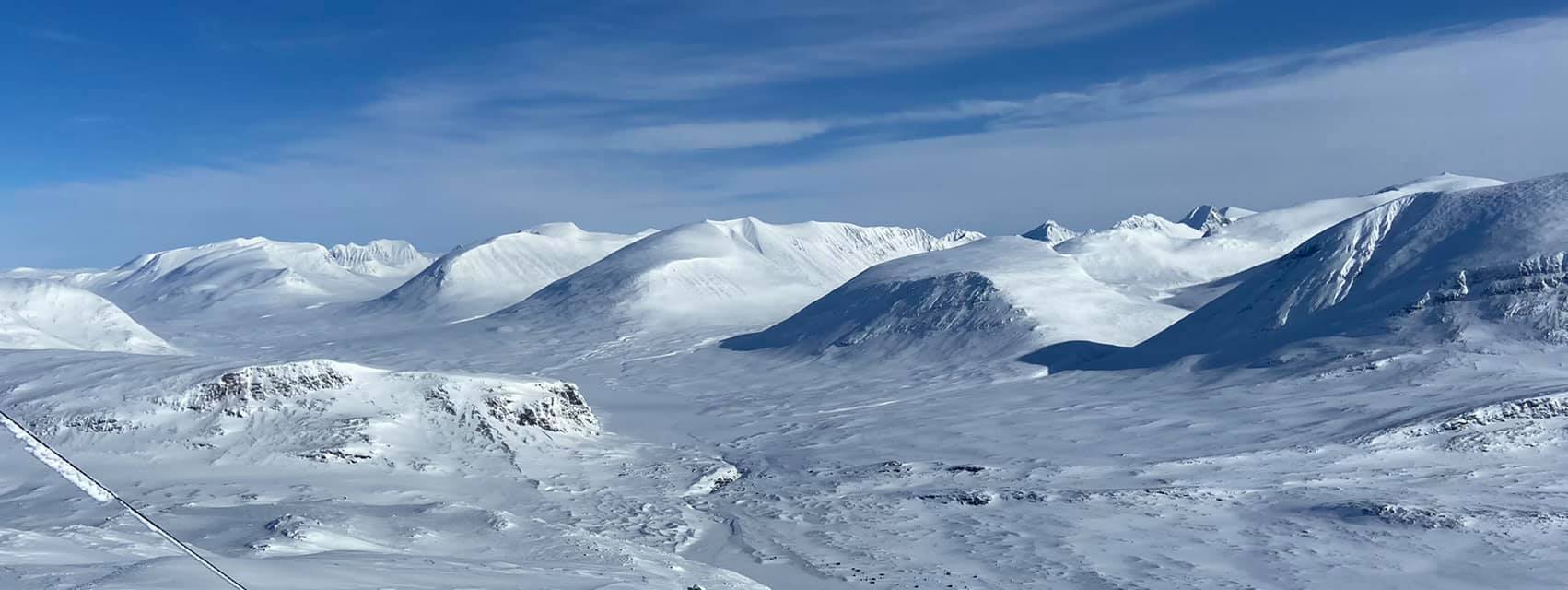 Tjäktadalen, där Kungsleden går och där vi sedan skidade.