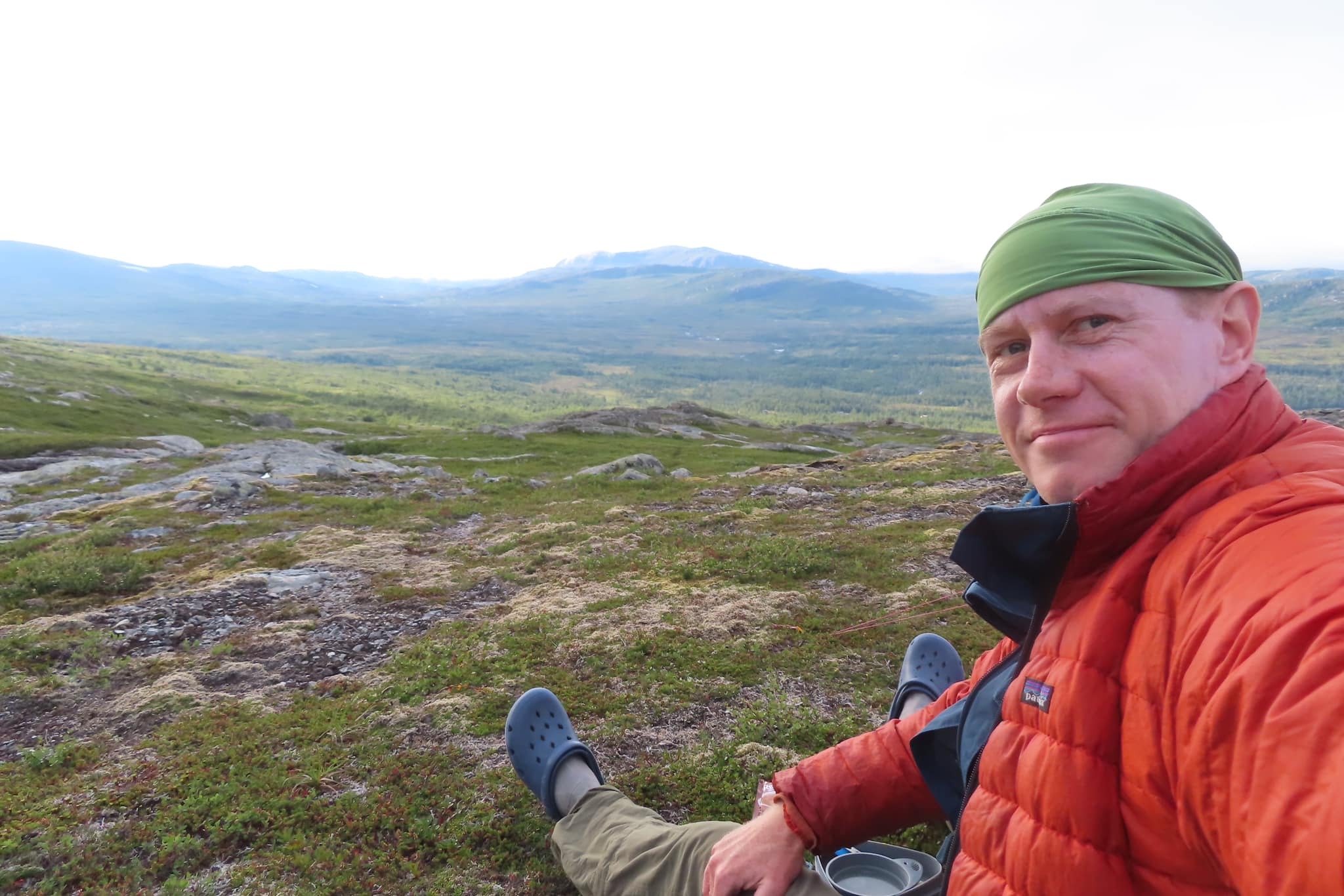 Finfin utsikt från min tältplats 29 juli på nordsidan av Mjölkvattsfjället.