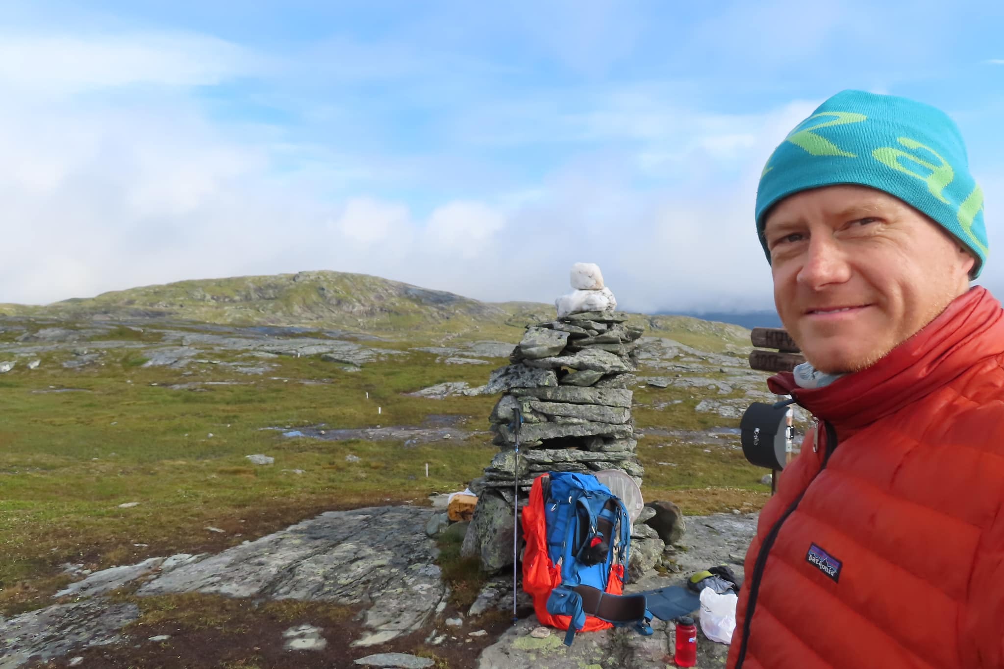 Sista dagen på turen gjorde jag några toppturer då jag följde delar av leden för Meråker Mountain Challenge. Jag tog det lugnt och njut av utsikterna. Detta är från fjället Huva.