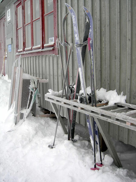 Snöig morgon Fältjägarstugan