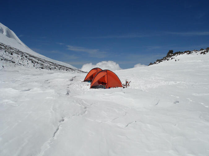 Vårt sista camp på 5400 m.