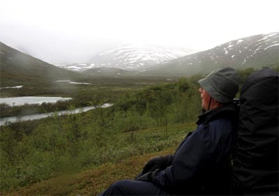 Njoatsosvágge i regn.