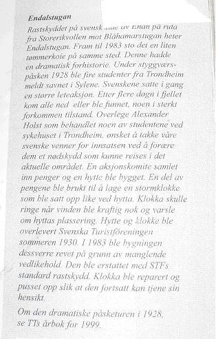 Tragisk historia om rasstugan vid Endalen