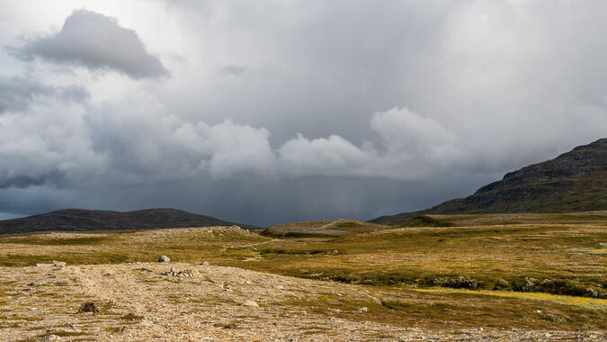 Det ser ut att regna vid Helags fjällstation