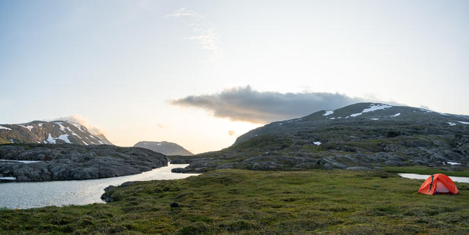 Kvällsvy mot Gömda Dalen.