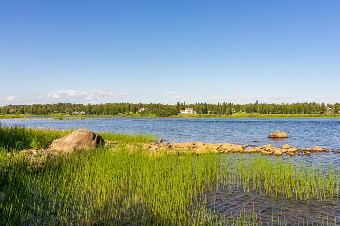 Sveriges östligaste punkt på fastlandet med Finland på andra sidan