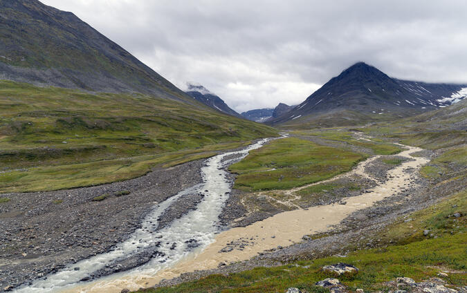 Alep Basstajåhkå och jokken från Lulep Soabbejiegŋa.