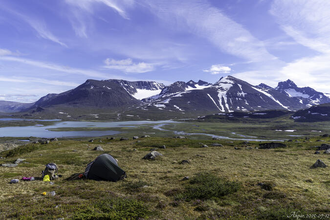Tältplats med utsikt.