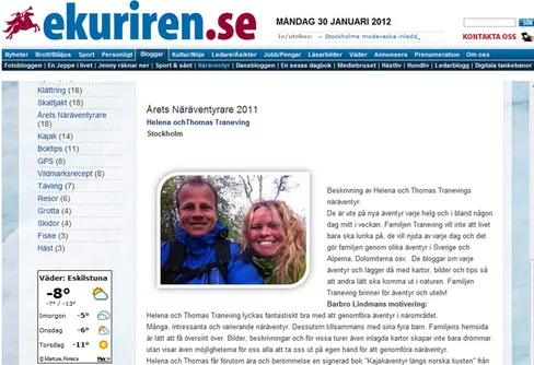 Årets Näräventyrare 2011 är utsedda av årets jury Barbro Lindman