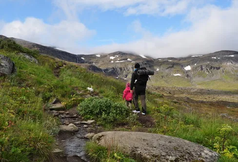 En kort tur med familjen.