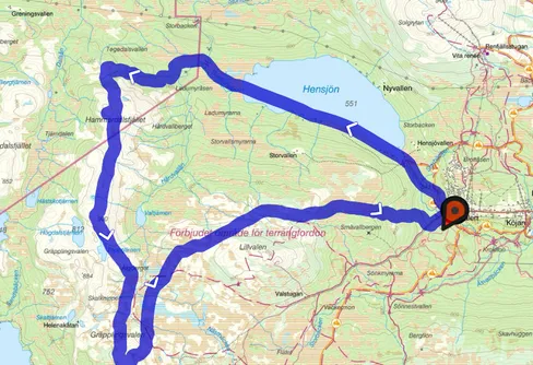 Hammerdalsfjället och Gräpplingsvalen på turskidor 250209