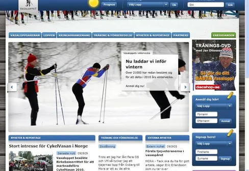 Vasaloppets nya webbplats