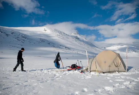 Tältplats vid Saelggajavri