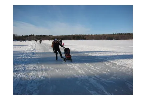 Det går om man vill... Skridsko med vagn...