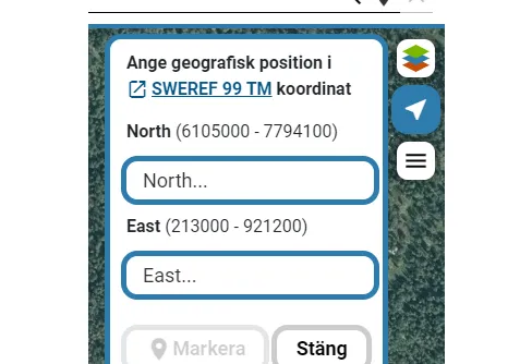 Om att använda koordinater i ”minkarta” på Lantmäteriet