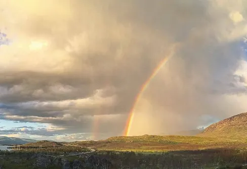 Dubbel regnbåge i Katterjåkk