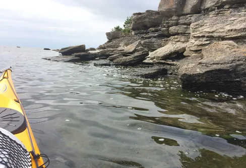 Kajak längs Fårös östra kust juli 2015