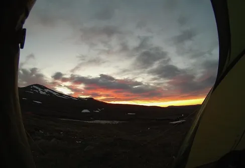 Utsikt från tältet vid Sylarna