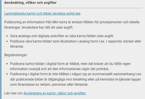 Om att publicera kartor på Utsidan från Lantmäteriet - ”minkarta”