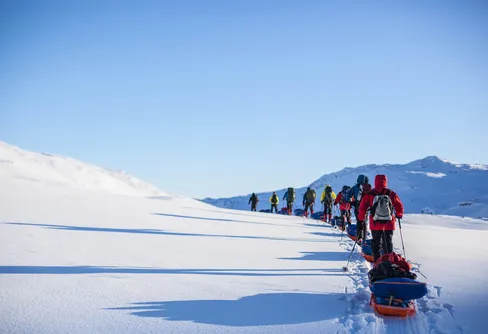 Följ polarfararnas skidspår till expeditionsmecka på Hardangervidda