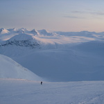 På väg nerför Kanalberget i Sarek