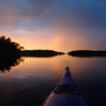 Vindstilla och solnedgång