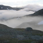 Tältplats ovan molnen nära Låktatjåkka