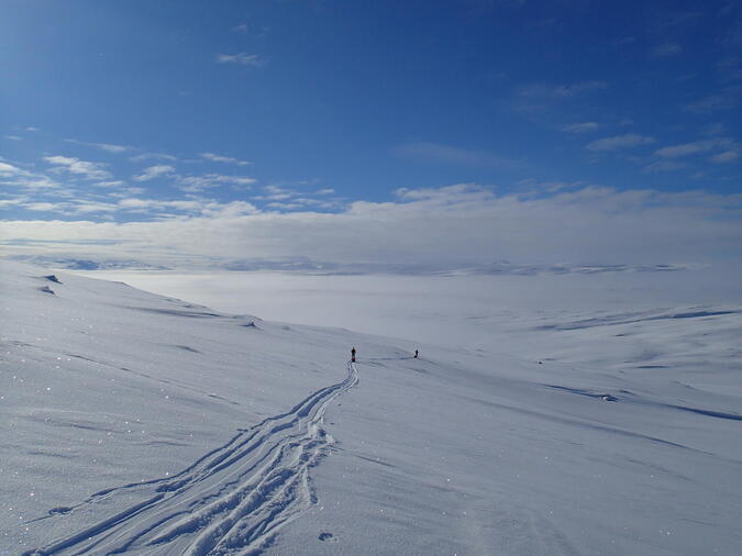 På väg ner till sjön Vastenjaure.