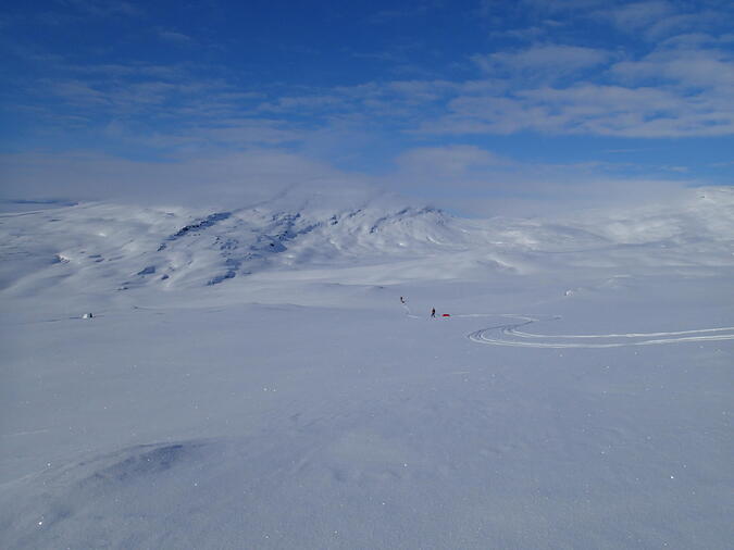 Härlig nerförsåkning till sjön Vastenjaure.