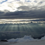En underbar ljusshow över Mont Blanc.